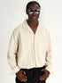 Forme d'Expression Painter Button-Up Shirt manuscript beige stripe
